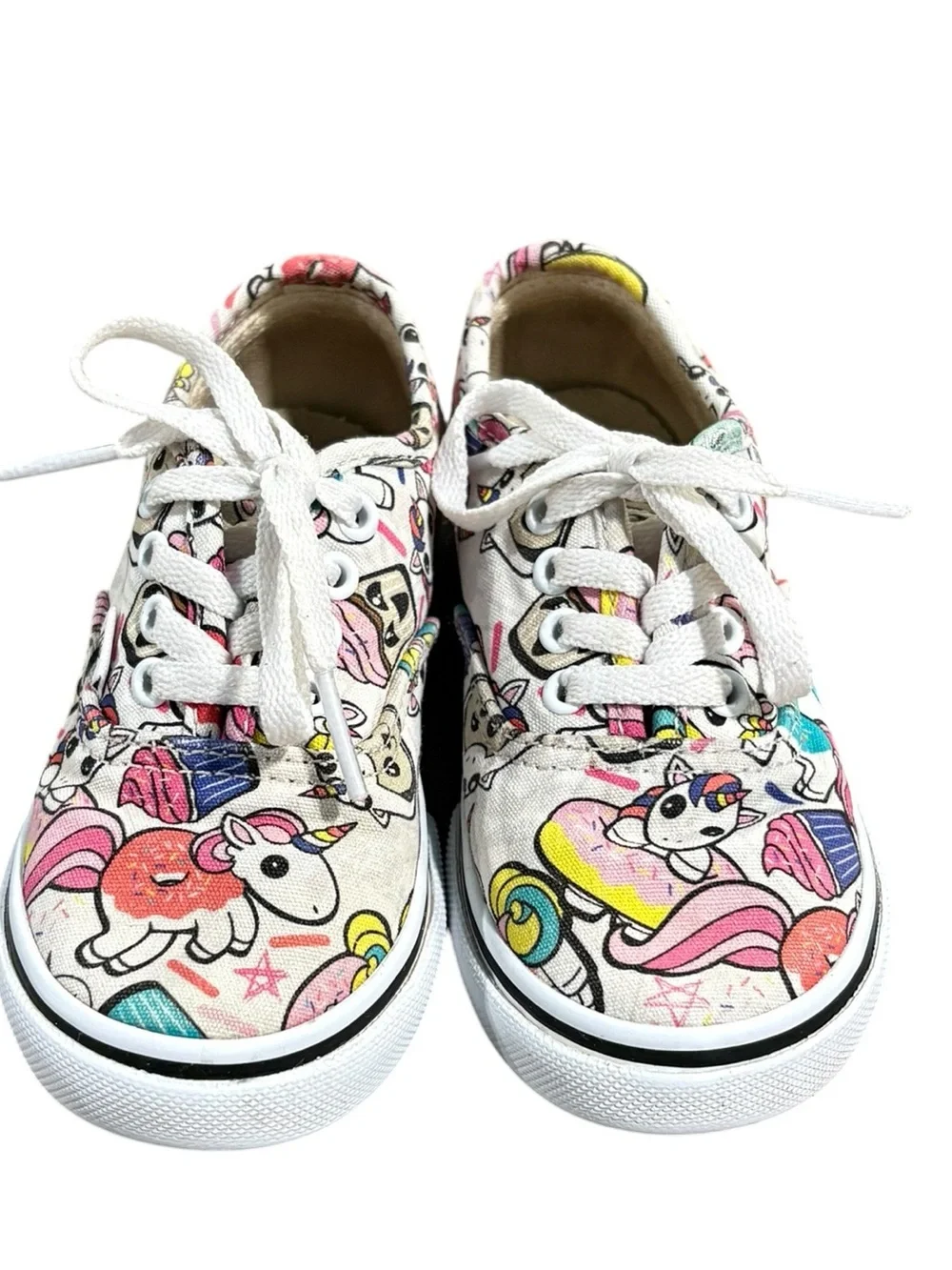 Vans Infant Toddler Lace Up Donut Unicorn Skateboard Shoes Size 8